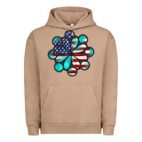 American Flag Turquoise Gemstone 4th Of July Urban Hoodie | Teevron