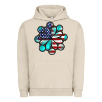 Pigment French Oak American flag turquoise gemstone 4th of july Urban Hoodie - CowGirlArtShop