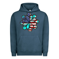 Pigment Midnight Navy American flag turquoise gemstone 4th of july Urban Hoodie - CowGirlArtShop