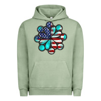 Pigment Oil Green American flag turquoise gemstone 4th of july Urban Hoodie - CowGirlArtShop