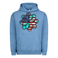 Pigment Pebble Blue American flag turquoise gemstone 4th of july Urban Hoodie - CowGirlArtShop