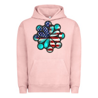 Pigment Salmon American flag turquoise gemstone 4th of july Urban Hoodie - CowGirlArtShop