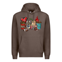 Coffee Football coffee cups Premium Hoodie - NancyCooperArtShop
