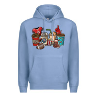 Colony Blue Football coffee cups Premium Hoodie - NancyCooperArtShop