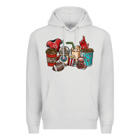 Dove Grey Football coffee cups Premium Hoodie - NancyCooperArtShop