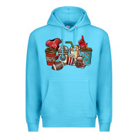 Ocean Blue Football coffee cups Premium Hoodie - NancyCooperArtShop