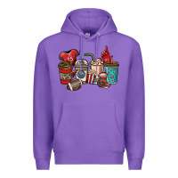 Purple Football coffee cups Premium Hoodie - NancyCooperArtShop