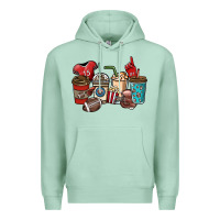 Seafoam Football coffee cups Premium Hoodie - NancyCooperArtShop