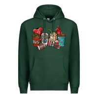 Sports Green Football coffee cups Premium Hoodie - NancyCooperArtShop