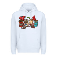 White Football coffee cups Premium Hoodie - NancyCooperArtShop