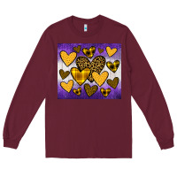 Burgundy lakers hearts Long Sleeve Tee - JahusDesignShop