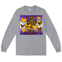 Heather Grey lakers hearts Long Sleeve Tee - JahusDesignShop
