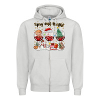 Dove Grey tipsy and bright christmas Zipper Hoodie - MaliasSmallBusiness