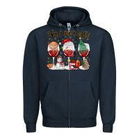 Navy tipsy and bright christmas Zipper Hoodie - MaliasSmallBusiness