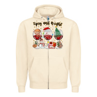 Sandshell tipsy and bright christmas Zipper Hoodie - MaliasSmallBusiness