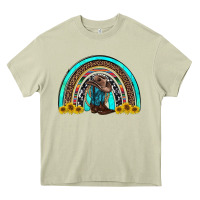Mossy western cowboy boots sunflowers rainbow Heavy Core Tee - RanaPortraitStore