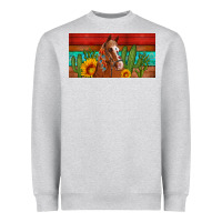 Heather Grey aztec horse cactus and sunflowers license plate template Heavyweight Sweatshirt - Artiststas