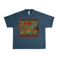Midnight Navy western thunderbird and arrow with aztec leopard Urban Heavy Tee - Artiststas