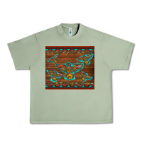 Oil Green western thunderbird and arrow with aztec leopard Urban Heavy Tee - Artiststas