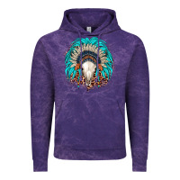 Cloud Purple bull skull indian headdress Vintage Hoodie - JahusDesignShop