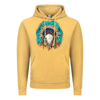 Vintage Mustard bull skull indian headdress Vintage Hoodie - JahusDesignShop