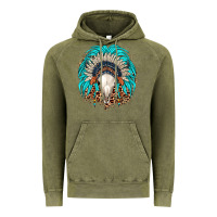Vintage Olive bull skull indian headdress Vintage Hoodie - JahusDesignShop