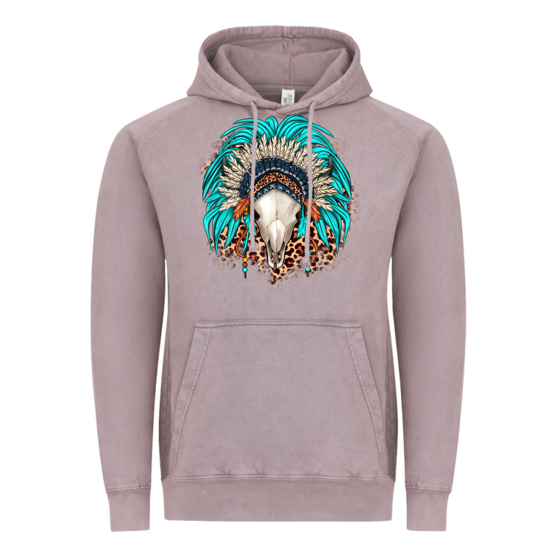 Bull Skull Indian Headdress Vintage Hoodie by JahusDesignShop | Teevron
