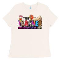 Bone this teacher wears her heart on her sleeve Ladies Tee - Zillion Design Studio