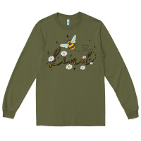 Army Green bee kind Long Sleeve Tee - MaliasSmallBusiness