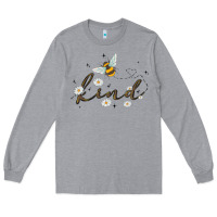 Heather Grey bee kind Long Sleeve Tee - MaliasSmallBusiness