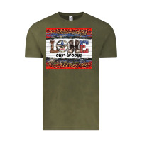 Vintage Olive armed forces day love our troops Vintage Tee - Artiststas