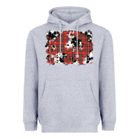 Heather Grey Christmas Plaid Cowhide Pattern Background Heavyweight Hoodie - RanaPortraitStore