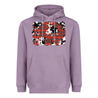 Lavender Christmas Plaid Cowhide Pattern Background Heavyweight Hoodie - RanaPortraitStore