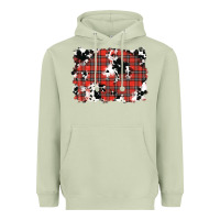 Matcha Christmas Plaid Cowhide Pattern Background Heavyweight Hoodie - RanaPortraitStore