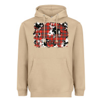 Mushroom Christmas Plaid Cowhide Pattern Background Heavyweight Hoodie - RanaPortraitStore