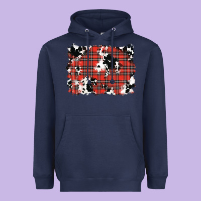 Christmas Plaid Cowhide Pattern Background Heavyweight Hoodie Designed By Ranaportraitstore