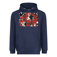 Navy Christmas Plaid Cowhide Pattern Background Heavyweight Hoodie - RanaPortraitStore