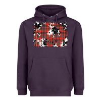 Plum Christmas Plaid Cowhide Pattern Background Heavyweight Hoodie - RanaPortraitStore