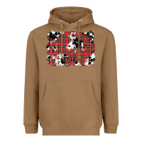 Toasted Coconut Christmas Plaid Cowhide Pattern Background Heavyweight Hoodie - RanaPortraitStore