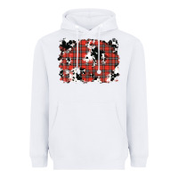 White Christmas Plaid Cowhide Pattern Background Heavyweight Hoodie - RanaPortraitStore