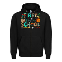 Black first day of school Zipper Hoodie - NancyCooperArtShop