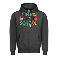 Charcoal Heather first day of school Zipper Hoodie - NancyCooperArtShop