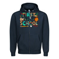 Navy first day of school Zipper Hoodie - NancyCooperArtShop