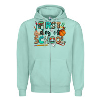 Seafoam first day of school Zipper Hoodie - NancyCooperArtShop