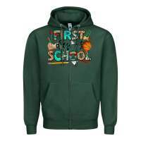 Sports Green first day of school Zipper Hoodie - NancyCooperArtShop