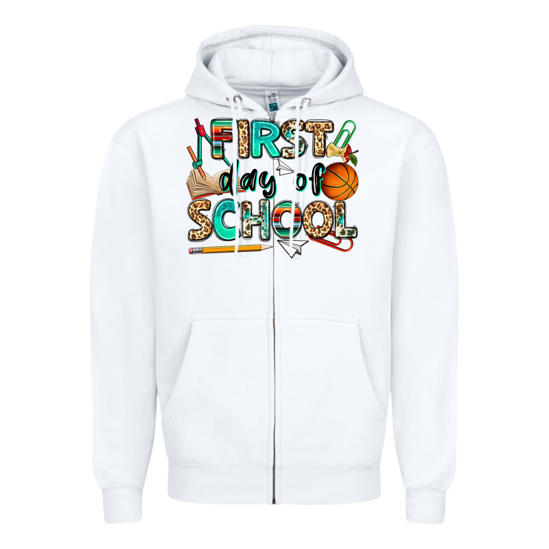 First Day Of School Zipper Hoodie by NancyCooperArtShop | Teevron