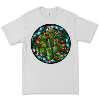 Dove Grey Christmas Santa Claus round Premium Tee - RanaPortraitStore