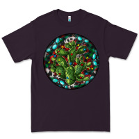 Plum Christmas Santa Claus round Premium Tee - RanaPortraitStore