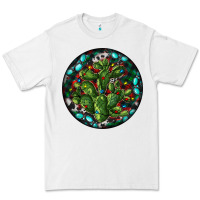 White Christmas Santa Claus round Premium Tee - RanaPortraitStore