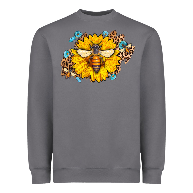 Bee Sunflower Leopard Heavyweight Sweatshirt by AdoDesignShop | Teevron